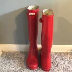 Red hunter boots